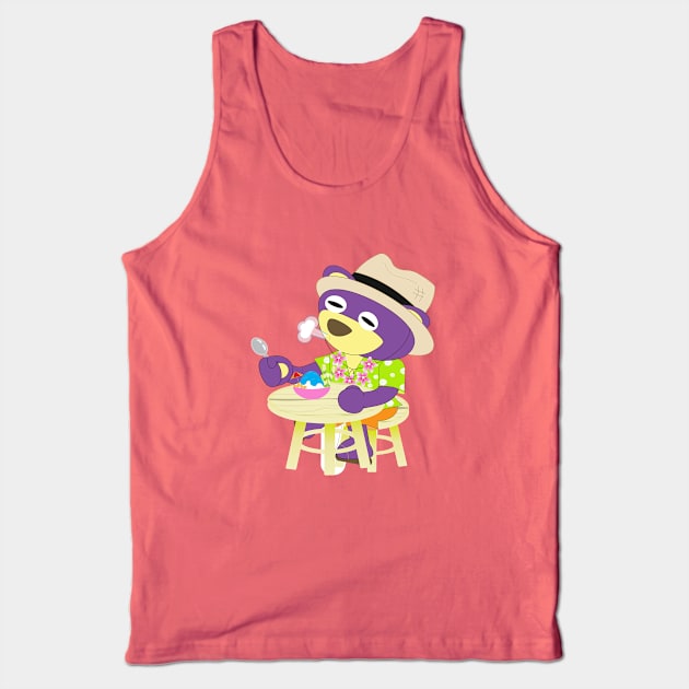 Mr.Purple bear in Hawaii shirt with shaved ice Tank Top by Figaro-17
